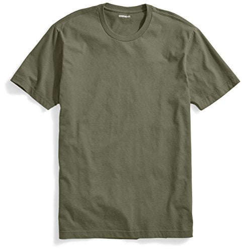 Goodthreads Men's Short-Sleeve Crewneck Cotton T-Shirt, Olive, Large