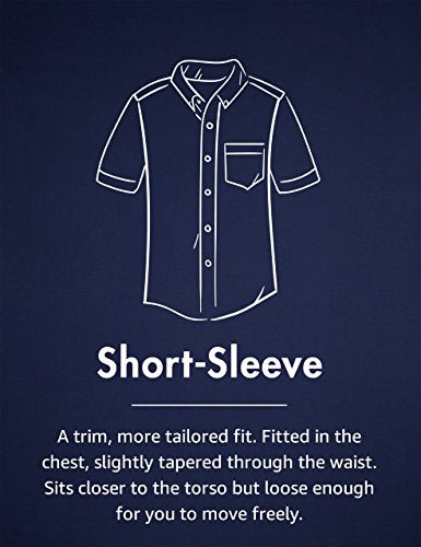Goodthreads Men's Short-Sleeve Horizontal Stripe Shirt, Blue/White, Small